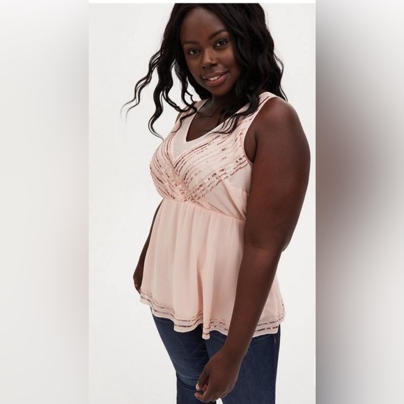 torrid Tops - Peplum Chiffon Embellished Top
